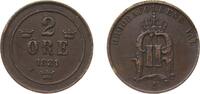 Sweden 2 Öre Sweden Kingdom 1881 2 Öre - Oscar II (large letters) Bronze (1243973) 4g XF KM 746 Schön 2 -