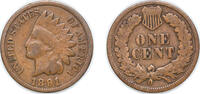 United States 1 Cent United States Federal republic 1891 1 Cent Indian Head Cent Bronze (.950 copper, .050 tin and zinc) (47070000) 3.11g VF KM 90a -