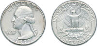 United States ¼ Dollar United States Federal republic 1939 ¼ Dollar Washington Silver Quarter Silver (.900) (33548795) 6.25g AU KM 164 Schön 168 -