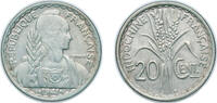 French Indochina 20 Cents French Indochina French colony 1941 S 20 Cents (Non-Magnetic) Copper-nickel (25000000) 6.01g UNC KM 23a -