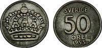 Sweden 50 Öre Sweden Kingdom Gustaf VI Adolf 1953 TS 50 Öre -