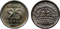 Sweden 25 Öre Sweden Kingdom Gustaf VI Adolf 1953 TS 25 Öre -
