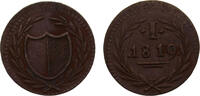 Germany 1 Pfennig Germany States Free imperial city of Frankfurt 1819 1 Pfennig Token, Judenpfennig 1.3g -