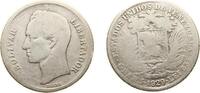 Venezuela 1 Bolívar Venezuela United States 1929 1 Bolívar Silver (.835) (Copper .165) Philadelphia Mint (2500000) 5g VF Y 22 NCV mv1bs-aa -