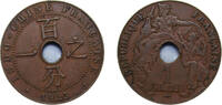 French Indochina 1 Centime French Indochina French colony 1923 thunderbolt mintmark 1 Centime Bronze (95% Copper, 4% Tin, 1% Zinc) Société Française de Mon -