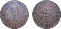 French Indochina 1 Centime French Indochina French colony 1889 A 1 Centime Bronze Paris mint (1573364) 10g VF KM1 -