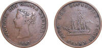Canada ½ Penny Canada New Brunswick Canadian provinces 1843 ½ Penny Token - Victoria Copper (480000) 8.8g VF CCTNB-1 Breton His910 -