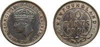 Canada 10 Cents Canada Newfoundland Canadian provinces 1941C 10 Cents - George VI Silver (.925) (.925 silver .075 copper) Royal Canadian mint ( -