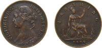 Great Britain 1 Farthing Great Britain 1879 1 Farthing - Victoria (2nd portrait; 2nd type) Bronze Royal Mint (Tower Hill) (3977100) 2.83g XF KM753 Sp3958 -