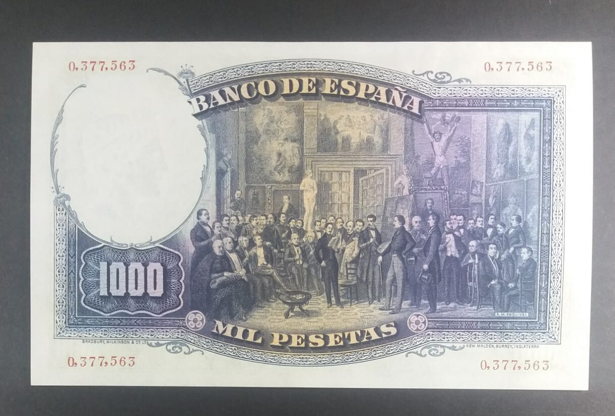 1000 PESETAS 1931 BANK OF SPAIN - MADRID. No Serie. JOSE ZORRILLA. Vz+ ...