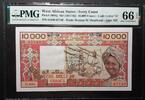 IVORY COAST 10000 FRANCS WEST AFRICAN STATES / BANQUE CENTRALE DES ETATS DE L'AFRIQUE DE L'OUEST. Code Letter A. Gem UNCIRCULATED. -