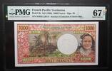 FRENCH PACIFIC TERRITORIES INTITUT D EMISSION D OUTRE-MER. Super Gem UNCIRCULATED. 1000 FRANCS 1996 PMG 67 EPQ