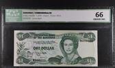 BAHAMAS 1 DOLLAR COMMONWEALTH - CENTRAL BANK. P-43b -