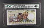 COMOROS 5000 FRANCS 1984 BANQUE CENTRALE PMG 66 EPQ 199,00 EUR  zzgl. 15,00 EUR Versand