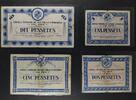 ANDORRA SPAIN PESETAS 1936 VALLS DANDORRA. COMPLETE BLUE SERIES. SMALL BREAKS. MBC-