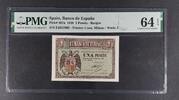 SPAIN 1 PESETA BANK OF SPAIN - BURGOS. Serie E. FEBRUARY. -