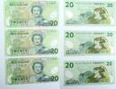 New Zealand 20 Dollars 2014 Graeme Wheeler fortlaufend nummerierte Banknoten unz
