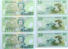 New Zealand 20 Dollars 1999 Gouverneur Donald T. Brash Banknoten unz