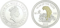 Niue 2 dollars 2010 Gold gilded, Year of the Tiger PP