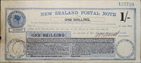 New Zealand Shilling postal note 1891 Victorian Postal Note ss