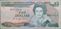 East Caribbean States 5 Dollars 1988-93 aUNC 25,00 EUR  zzgl. 17,00 EUR Versand