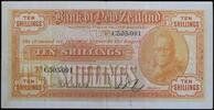 New Zealand 10 Shillings 1929 Uniform issue. VF-gVF