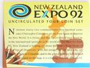 New Zealand Dollars 1992 Expo 92, Vier-Münzen-Set Entdecker. unz