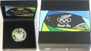 New Zealand Dollar 2016 Straße nach Rio Olympics Silbermünze. Preis um 4 Euro reduziert PP