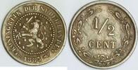 Netherlands Half cent Seltene Datumsmünze -