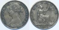 Great Britain Farthing Bronzemünze, Ausgabe Bun Head. -