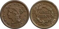 United States 1847 Braided Hair Cent AU 50