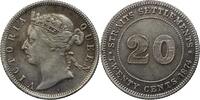 Straits Settlements 20 Cents 1874 H Fine-VF 175,00 EUR  zzgl. 17,00 EUR Versand