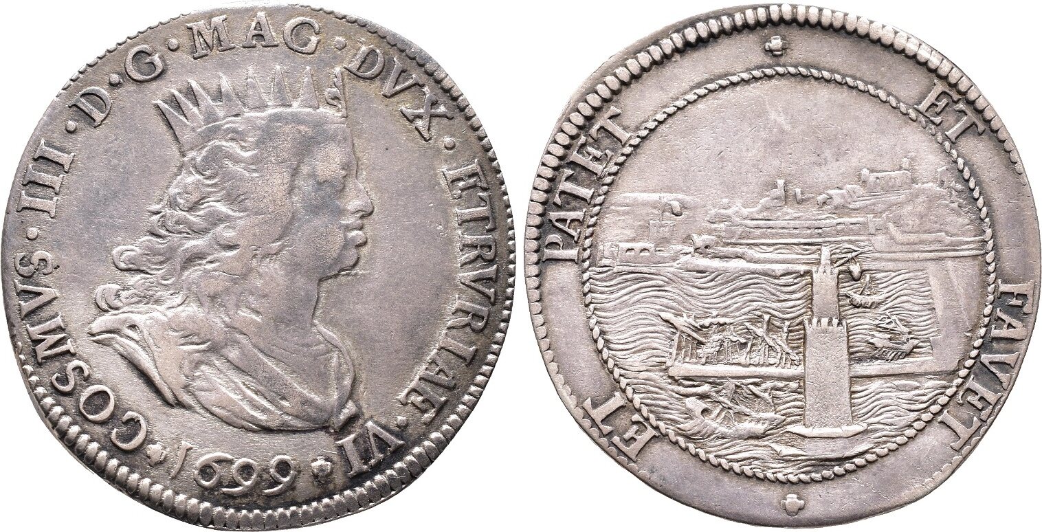 Copie Monnaie Etruria 1 Tollero 1712 Cosimo III – Replique 43.00 Mm, Marque Vinciann, âge 17+