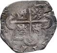 Spanien Cob 4 Reales B, Madrid. Philip II. 1556-1598. Ship Treasure. Sehr schön