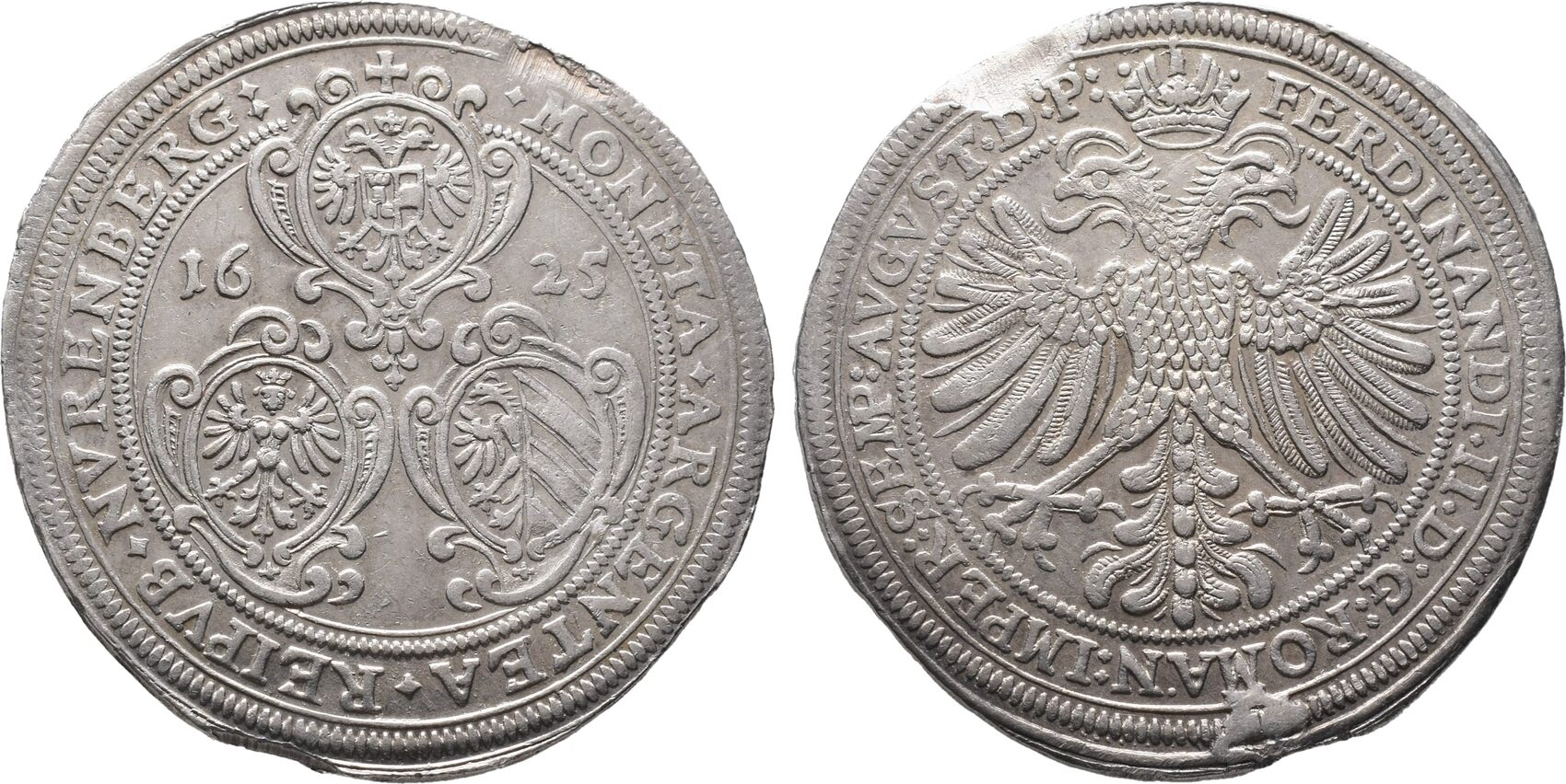Nürnberg Stadt Reichstaler 1625, mit Titel Ferdinands II. Zainende