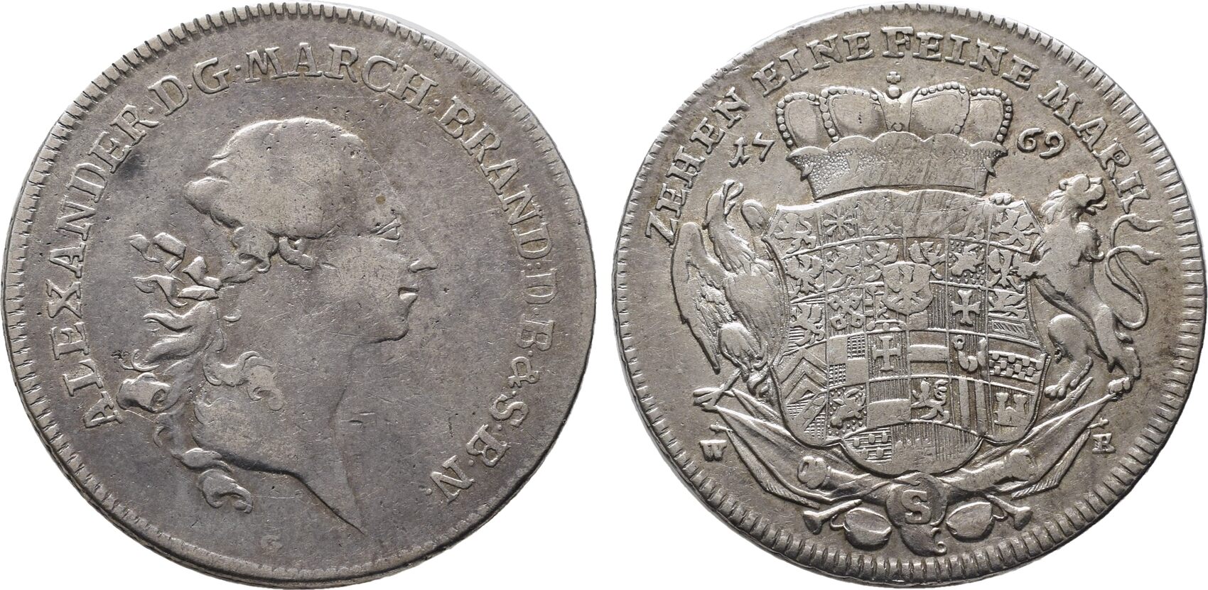 Brandenburg Ansbach Konv.Taler 1769, Schwabach. Christian Friedrich