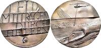 Kunstmedaillen, Weißmetall-Gussmedaille Güttler, Peter Götz. Flutkatastrophe an Donau und Elbe. -