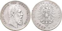 Württemberg 5 Mark Karl 1864-1891. -