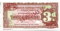 British Armed Forces 3 Pence Operation Vista - Specimen - No1 - RRR -