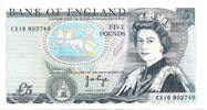 Great Britain 5 Pounds Queen Elizabeth II - Duke of Wellington - J. B. Page -