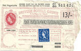 British Postal Order 13 Shillings Queen Elizabeth II - Stamped King Street -