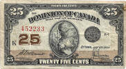 Dominion of Canada 25 cents Canadian Bank Note Company -