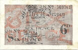 Jersey 6 Pence 1941 Issued during German Occupation VF