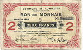 Belgium / Hainaut 2 Francs Bon de Monnaie - WWI -