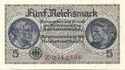 Germany 5 Franc Occupied Territories - WWII - Reichskreditkasse -