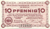 Germany / Minden 10 Pfennig Kriegsgefangenen Gutschein -