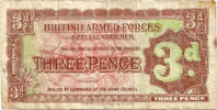 British Armed Forces 3 Pence 2nd Series - Watermarked paper -