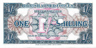 British Armed Forces 1 Shilling 3rd series - Suez Canal Crisis - Cancelled 2 Punch Holes -