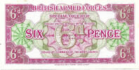 British Armed Forces 6 Pence 3rd series - Suez Canal Crisis - Rare -