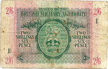 British Military Authority 2/6 Shillings / Half Crown Block E = Tripolitania -